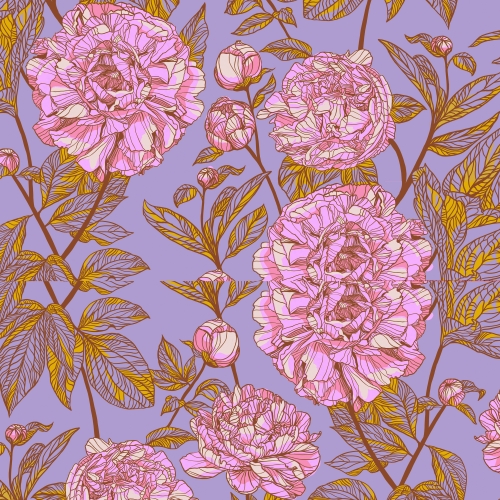 Anna Maria Horner - Our Fair Home - Peony - Heather - Patchwork Baumwolle - Quilting Backing Fabric - ÜBERBREITE 274 cm - 108´